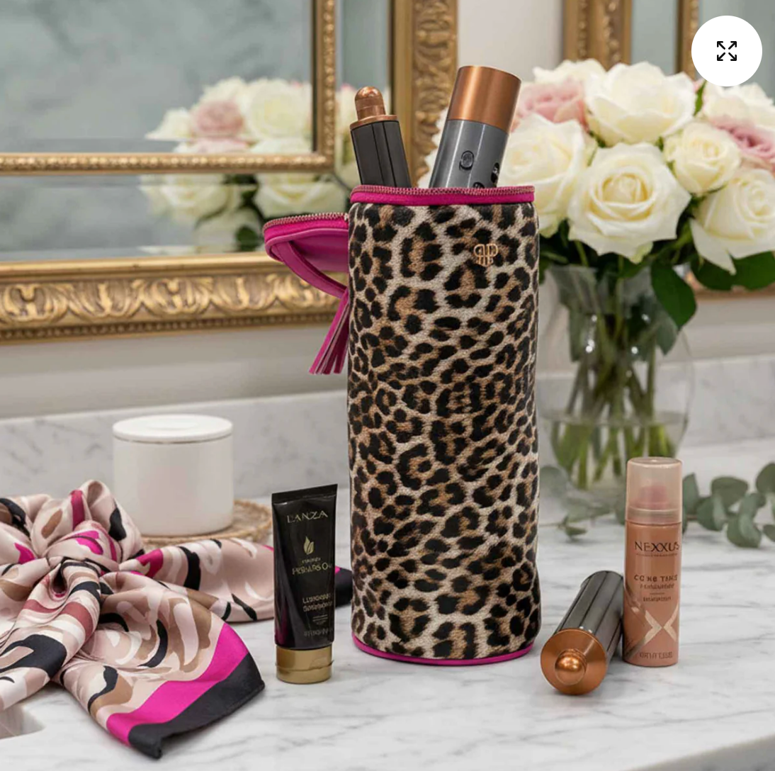 Hot Hair Tools Travel Organizer In Fierce Leopard