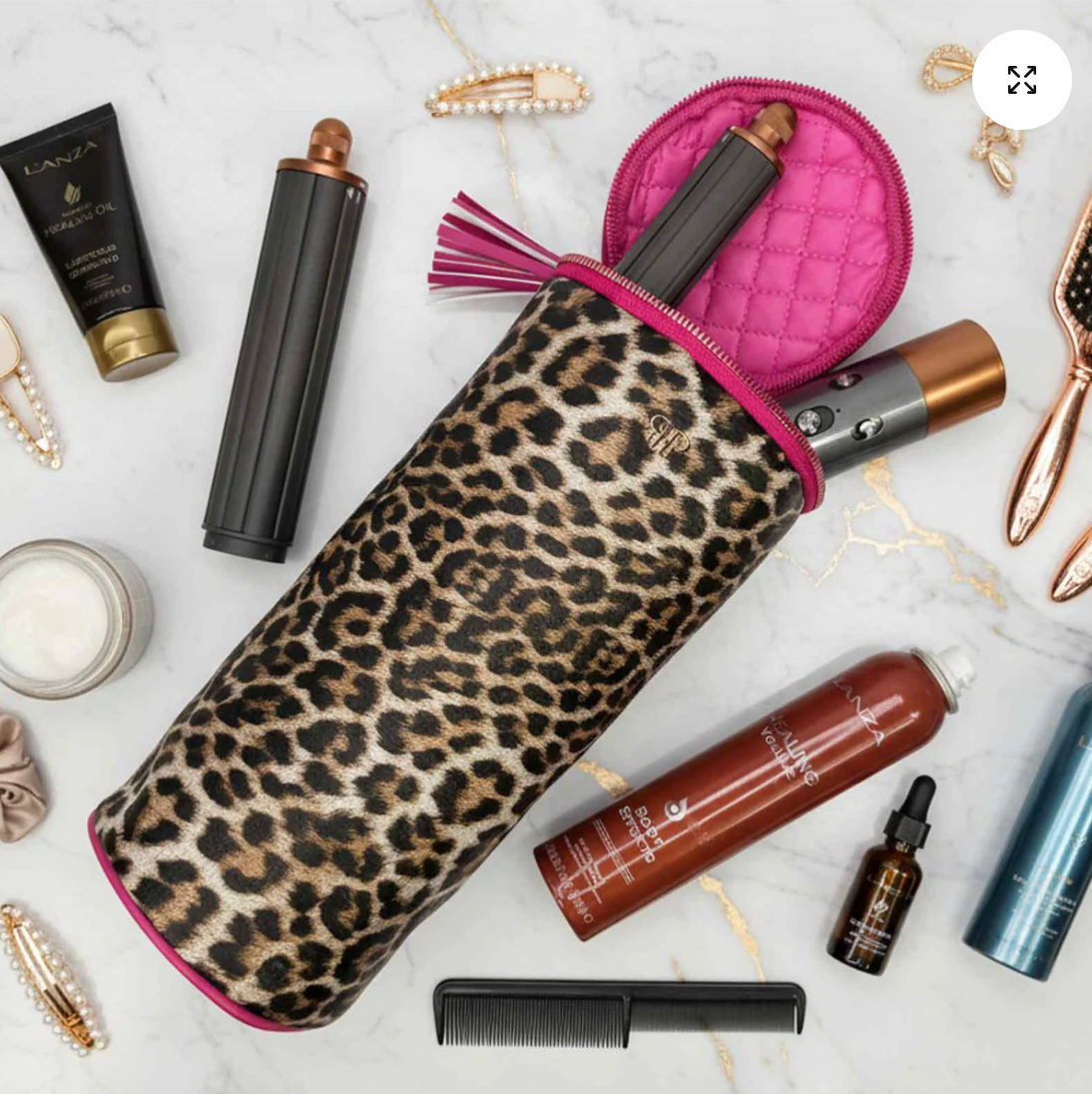 Hot Hair Tools Travel Organizer In Fierce Leopard