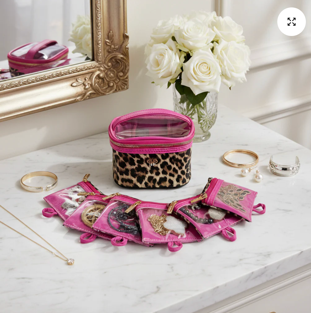 Getaway Jewelry Bag In Fierce Leopard