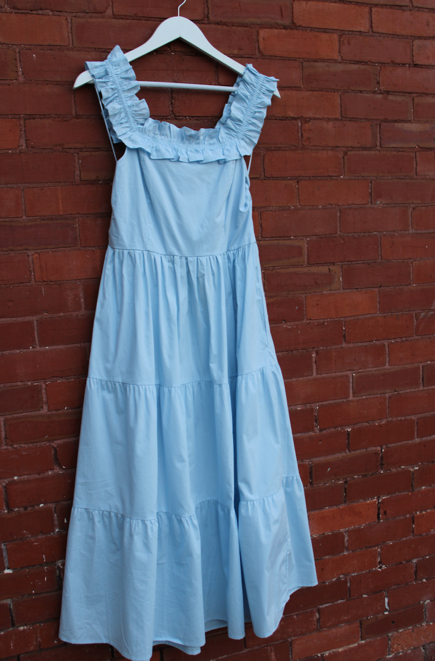 Sweet Simplicity Maxi Dress In Light Blue