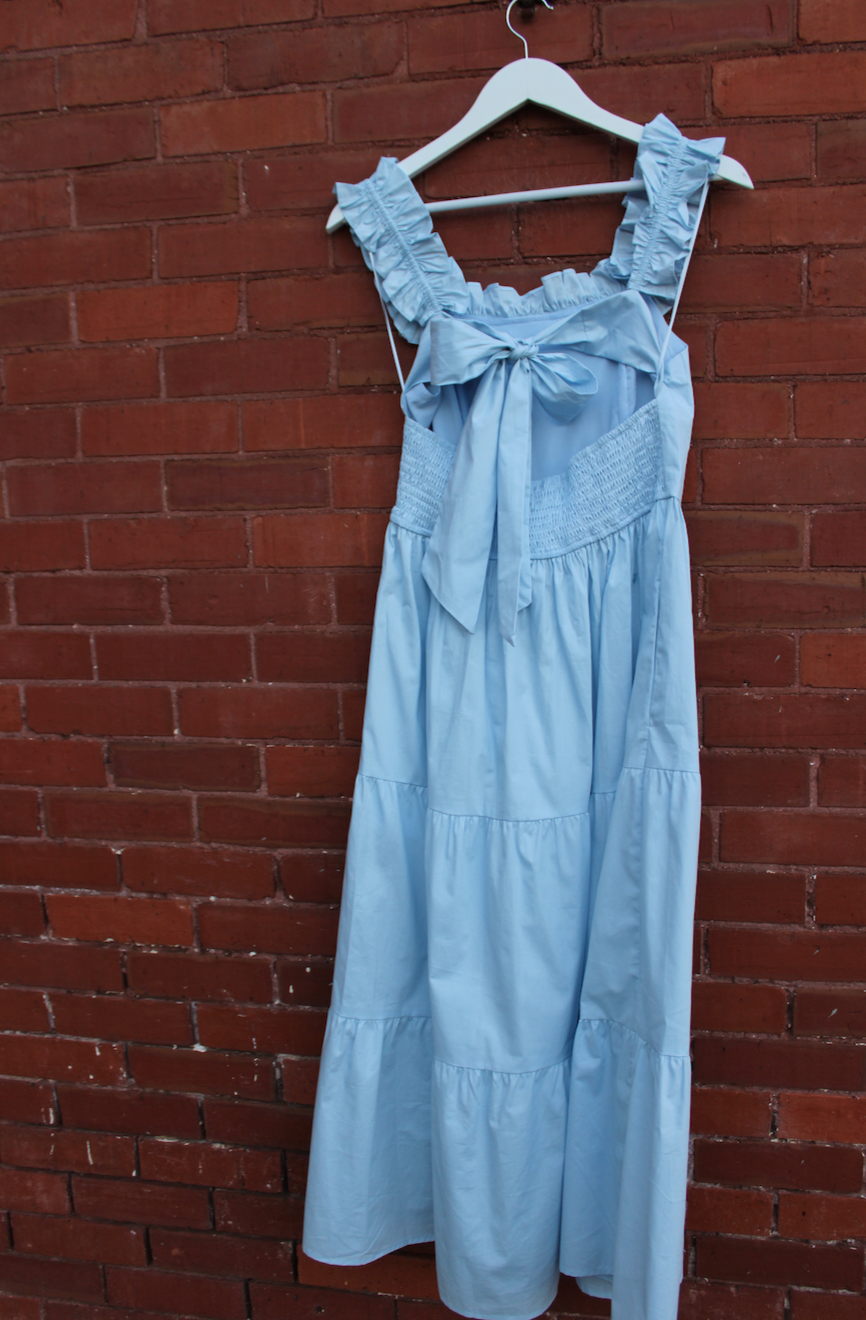 Sweet Simplicity Maxi Dress In Light Blue