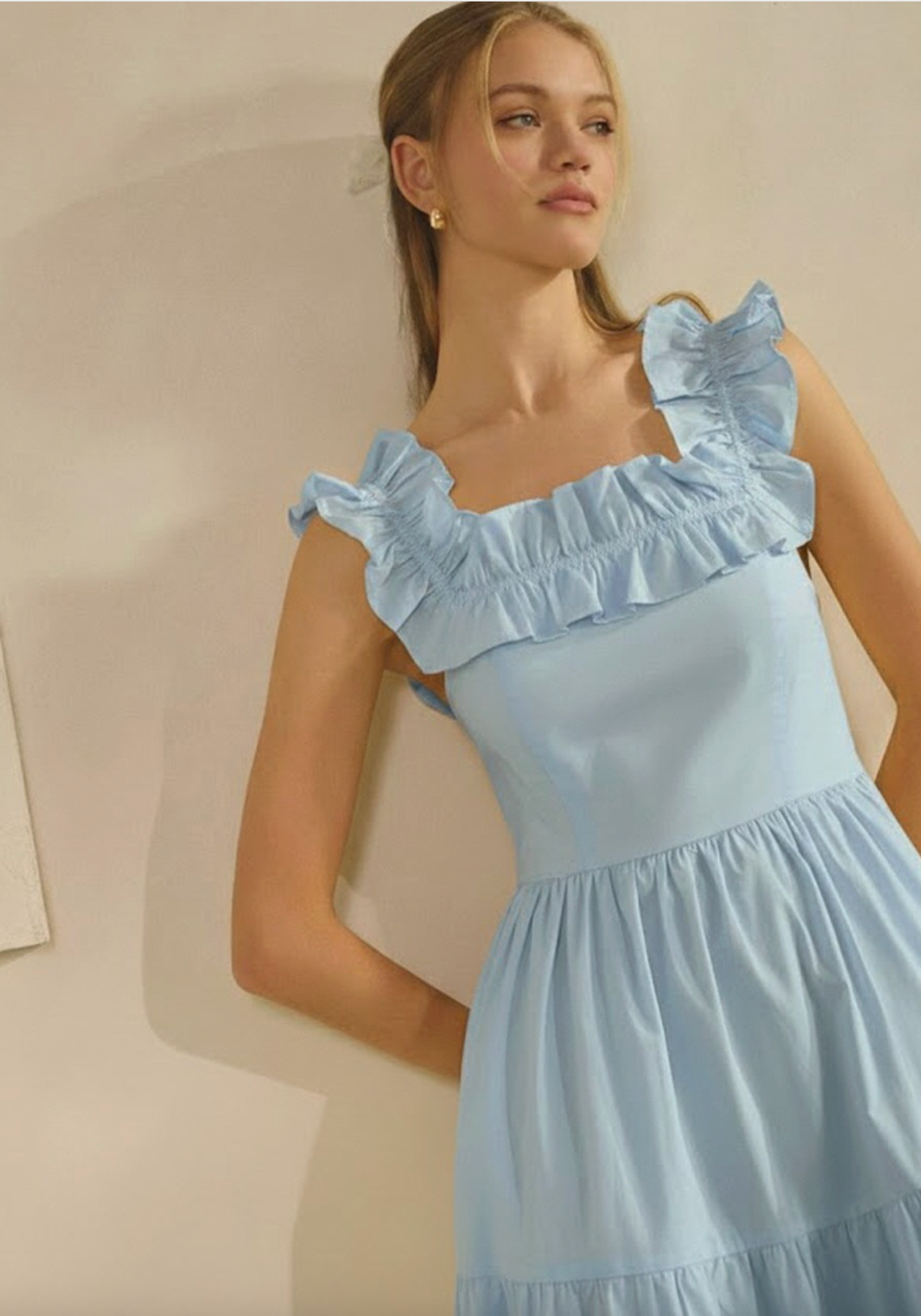 Sweet Simplicity Maxi Dress In Light Blue