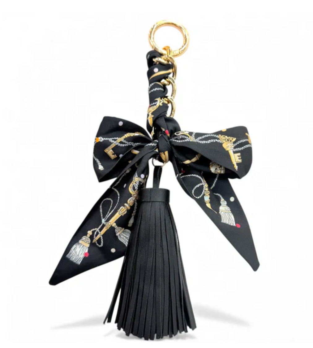 Darling Detail Bag Charm In Onyx Bloom