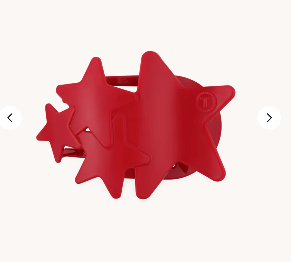 Red Shooting Stars Large Flat Round Clip