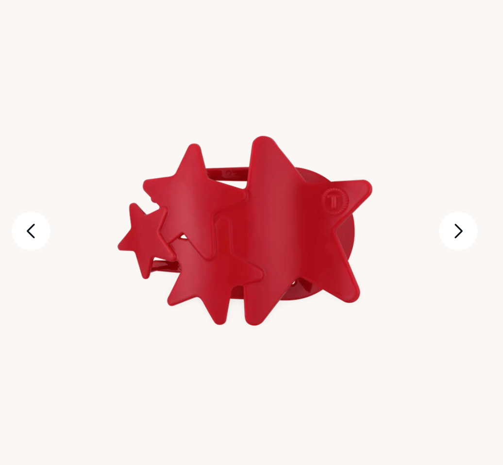 Red Shooting Stars Medium Flat Round Clip