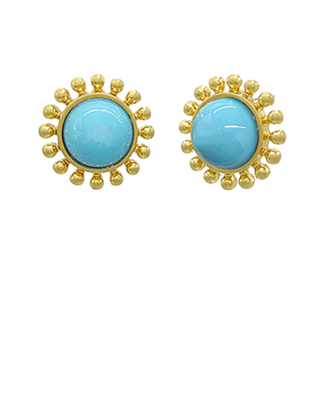 Sunburst Studs In Turquoise