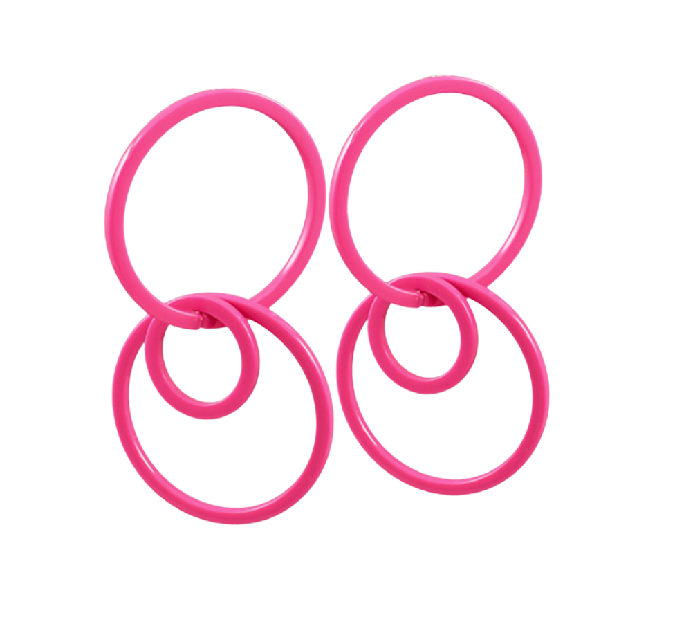 Live Free Lightweight Hoops In Hot Pink