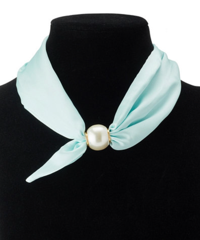 Casual Charm Magnetic Scarf Necklace In Light Blue