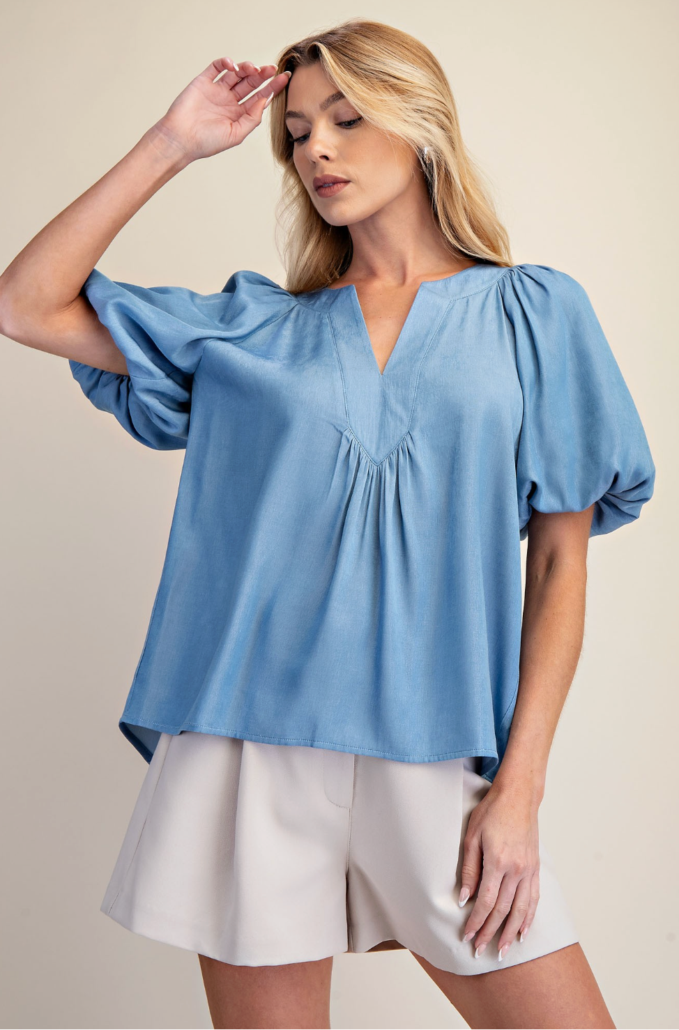 Style Staple Top In Chambray