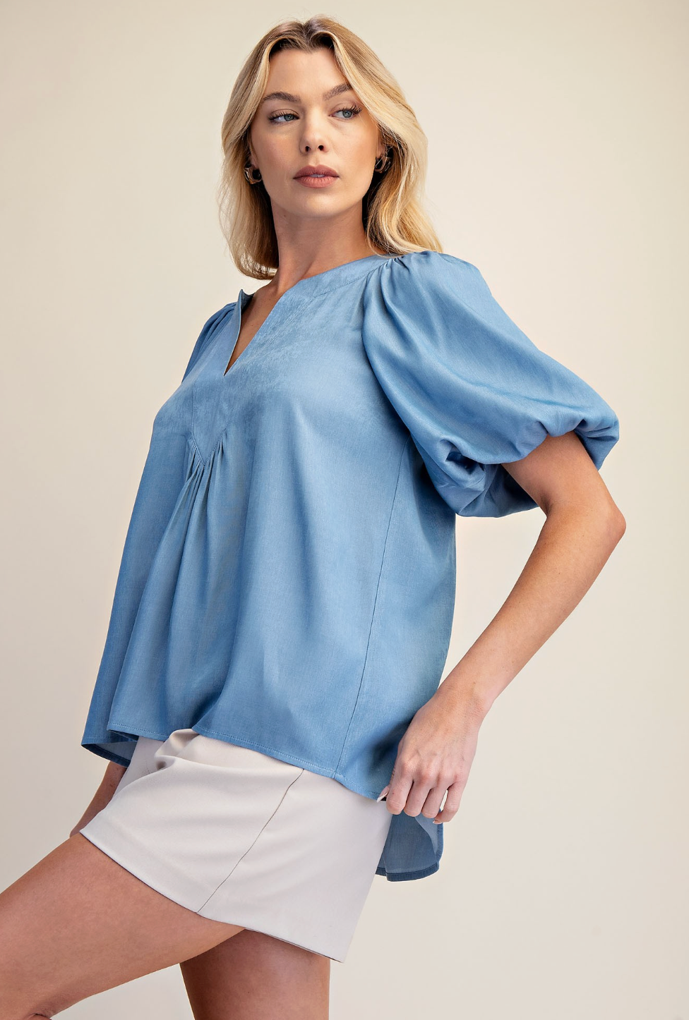 Style Staple Top In Chambray