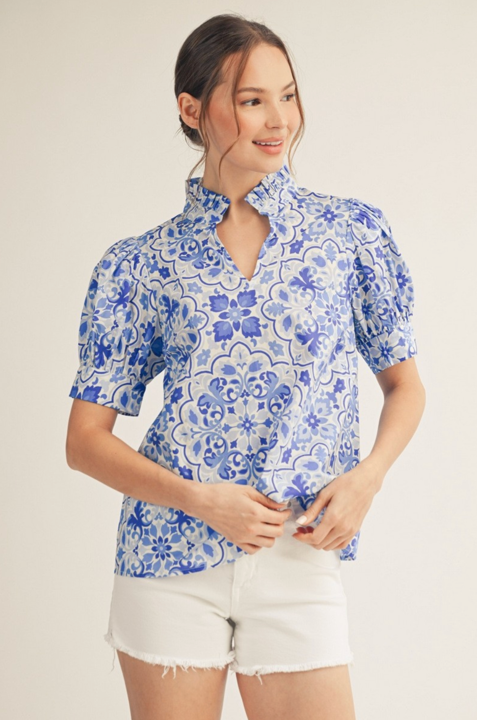 Here For It Top In Blue