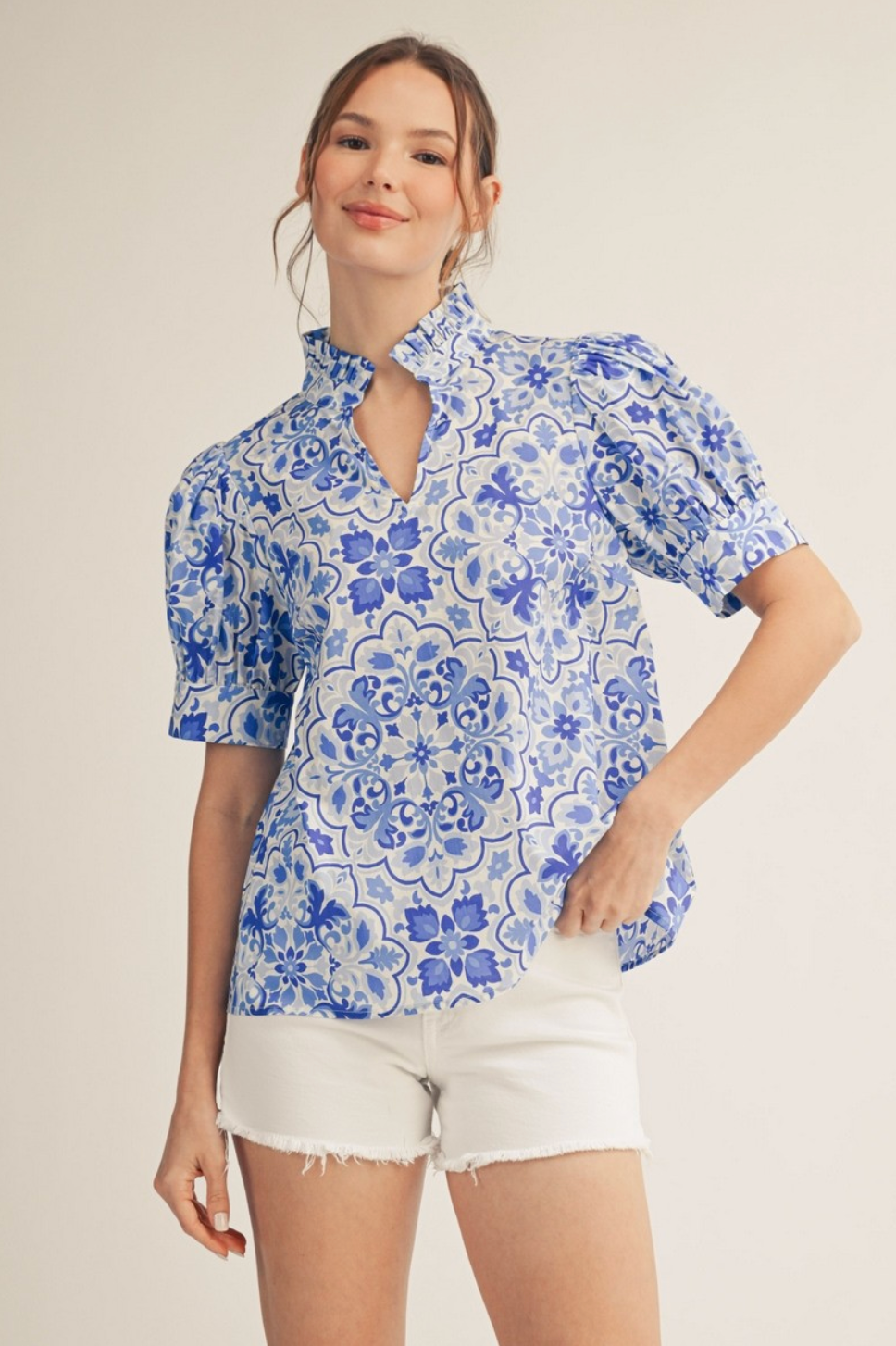 Here For It Top In Blue