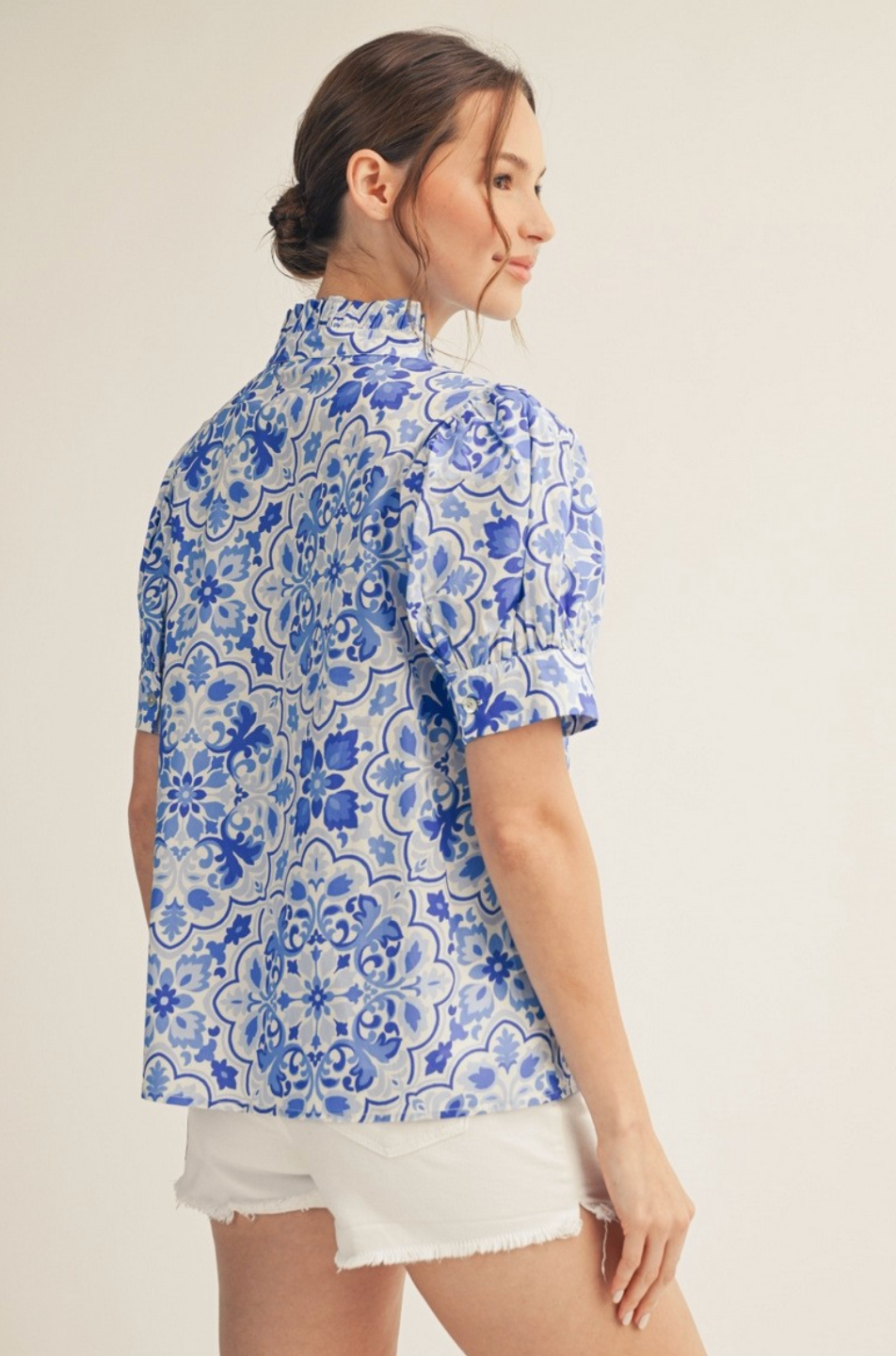 Here For It Top In Blue
