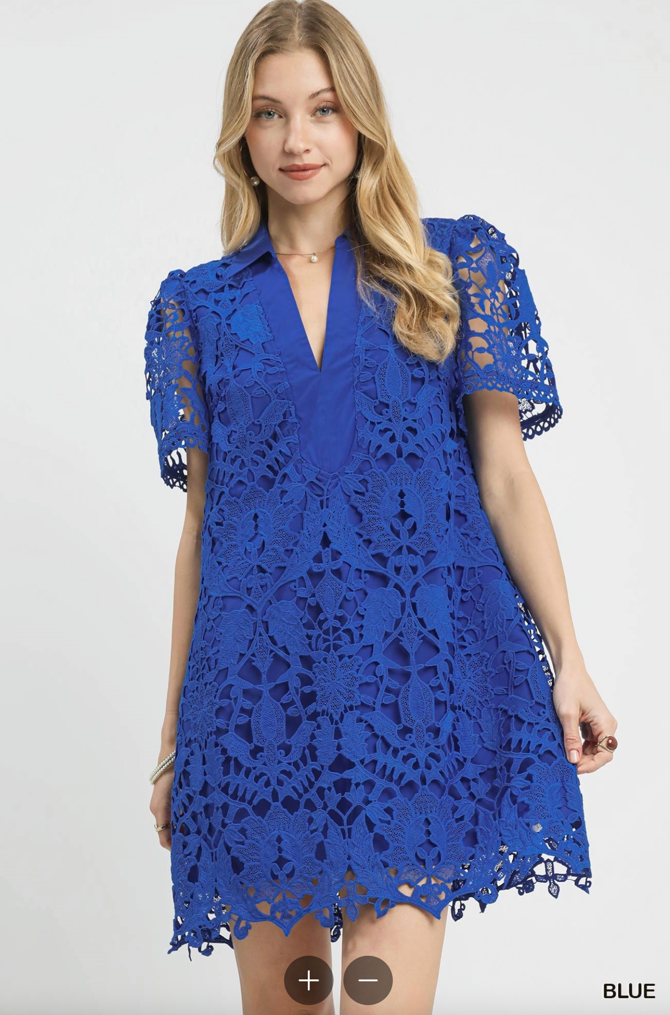 Social Season Lace Dress In Royal Blue