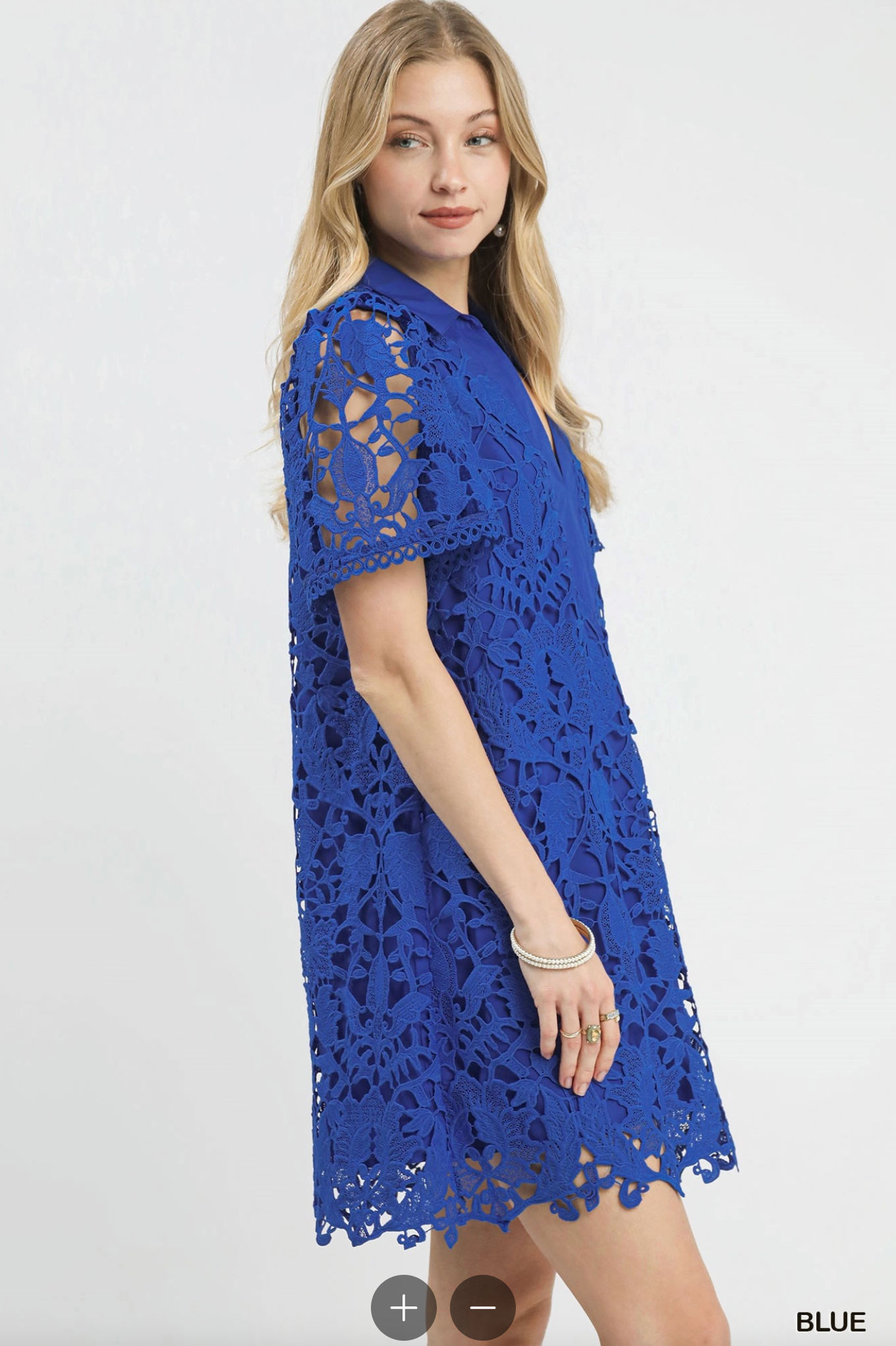 Social Season Lace Dress In Royal Blue
