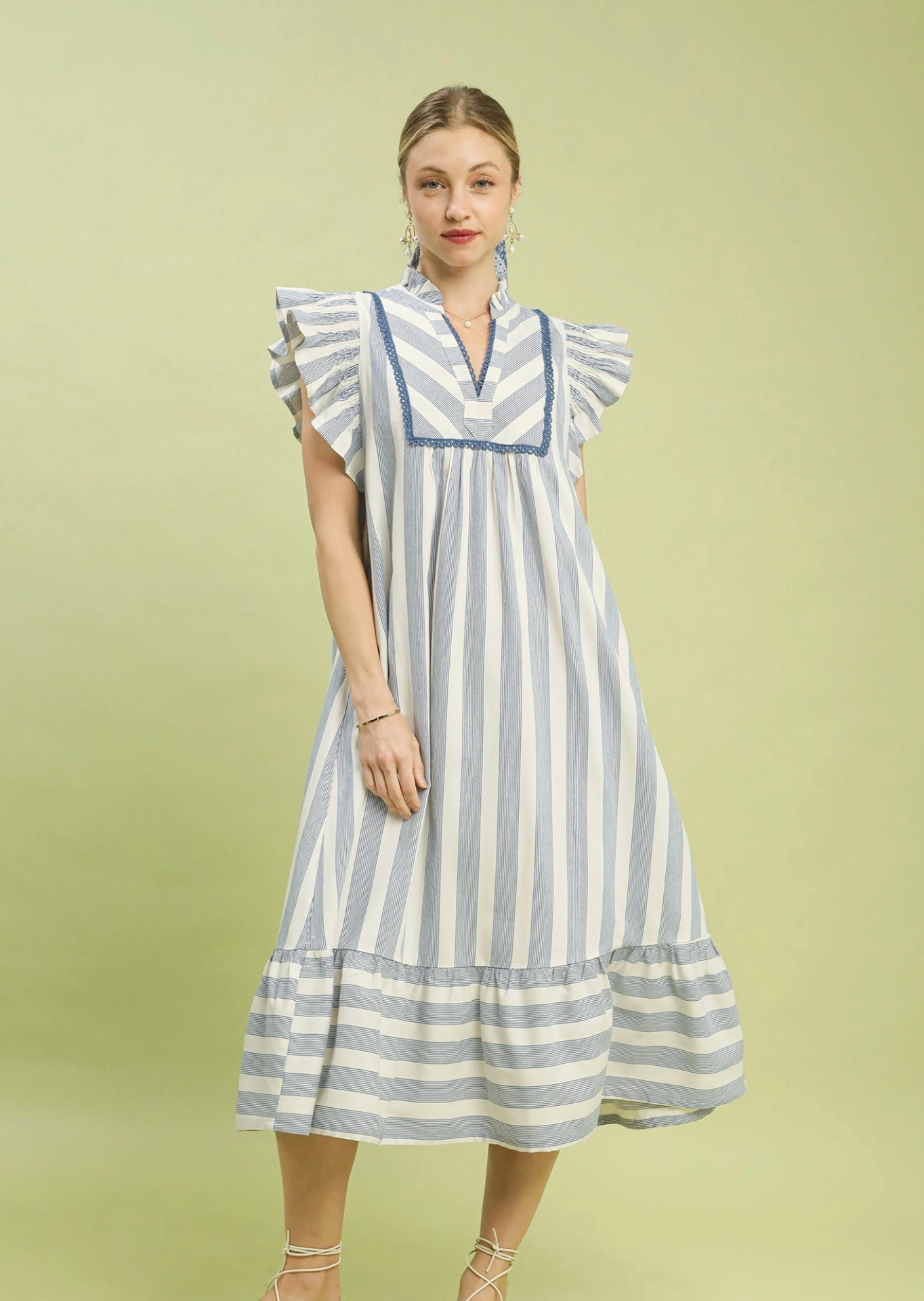 Newport Nights Stripe Midi Dress