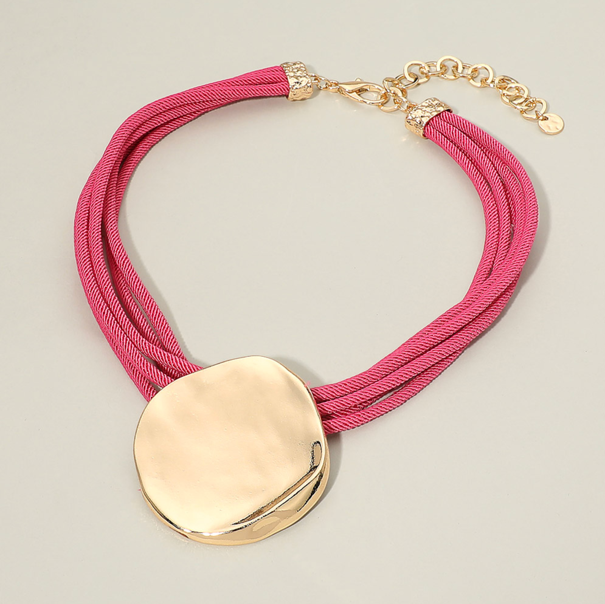 Icon Pendant Necklace In Hot Pink