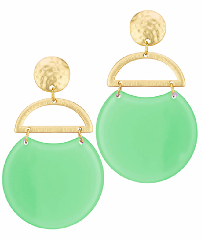 Art Gallery Earrings In Light Green