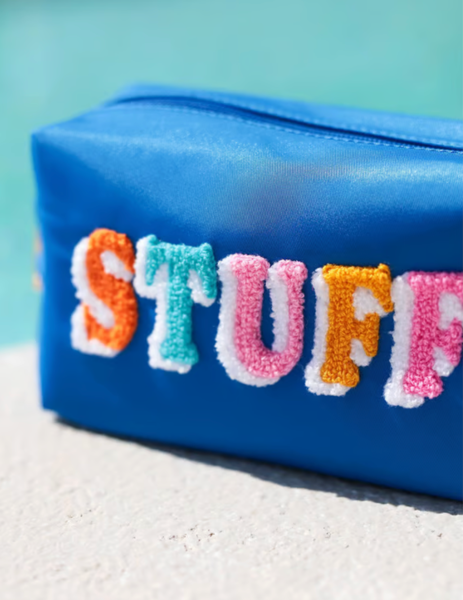 "Stuff" Zip Pouch In Blue