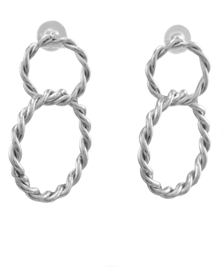 Seeing Double Earrings In Silver