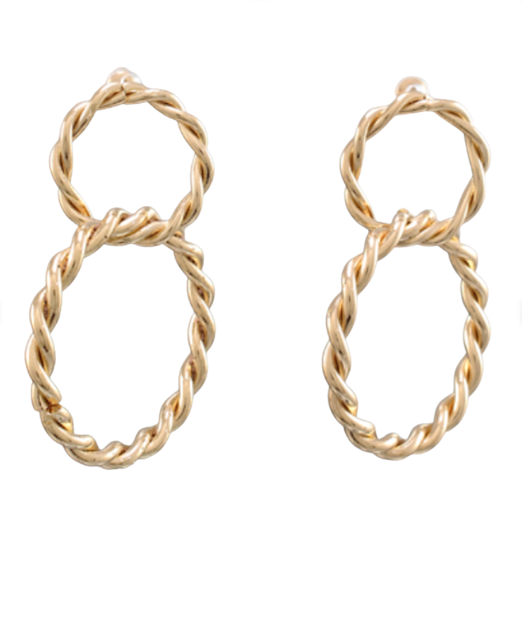 Seeing Double Earrings In Gold