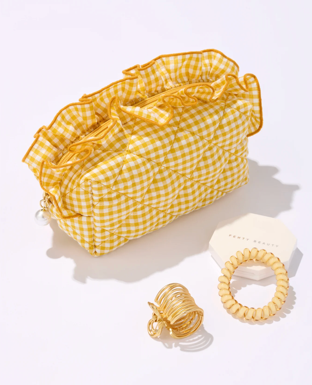 Fancy Small Zip Pouch In Golden