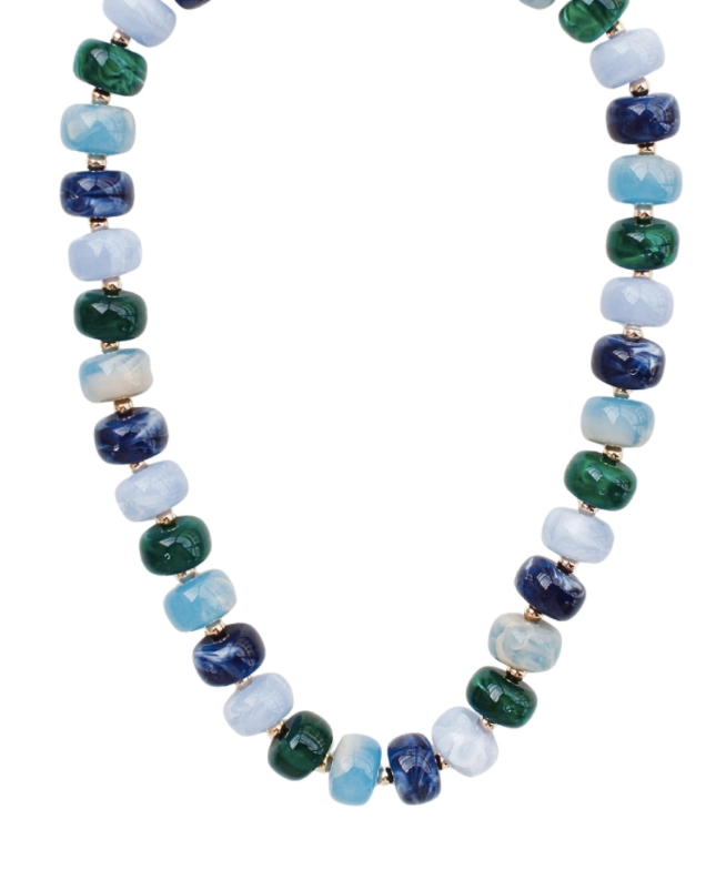 Confetti Crush Beaded Necklace In Blue