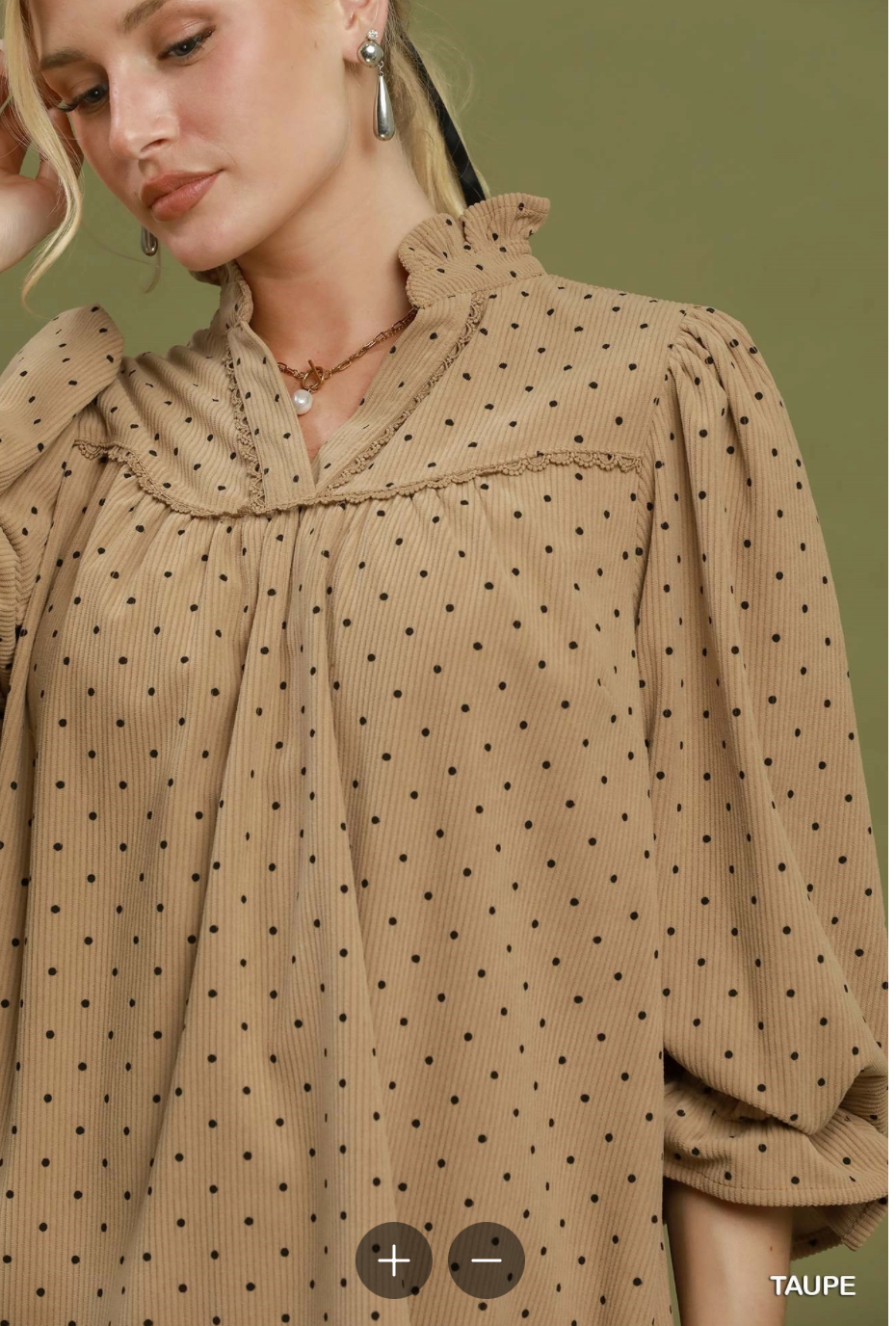 Darling Dot Dress In Taupe