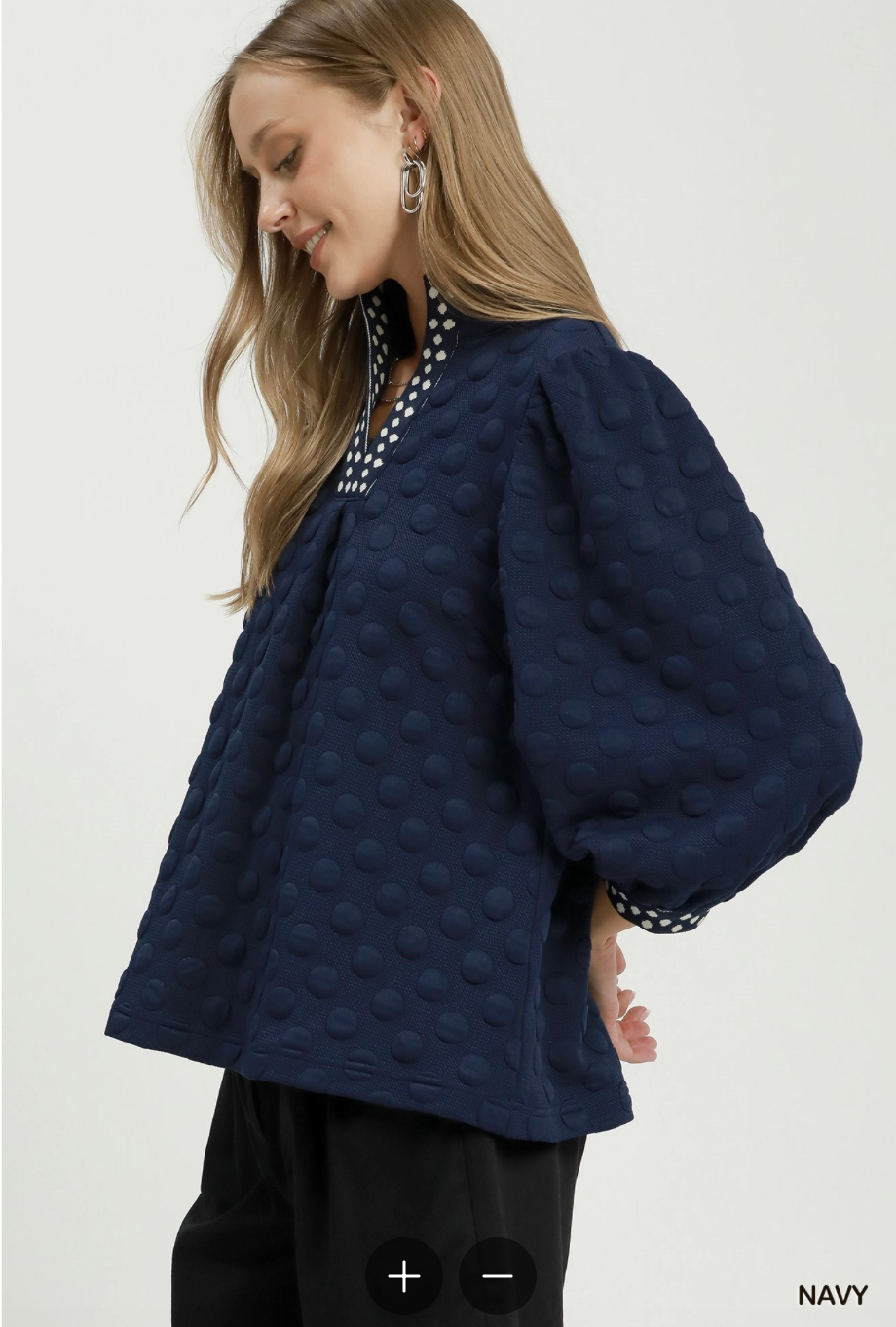 Dot To Dot Top In Navy