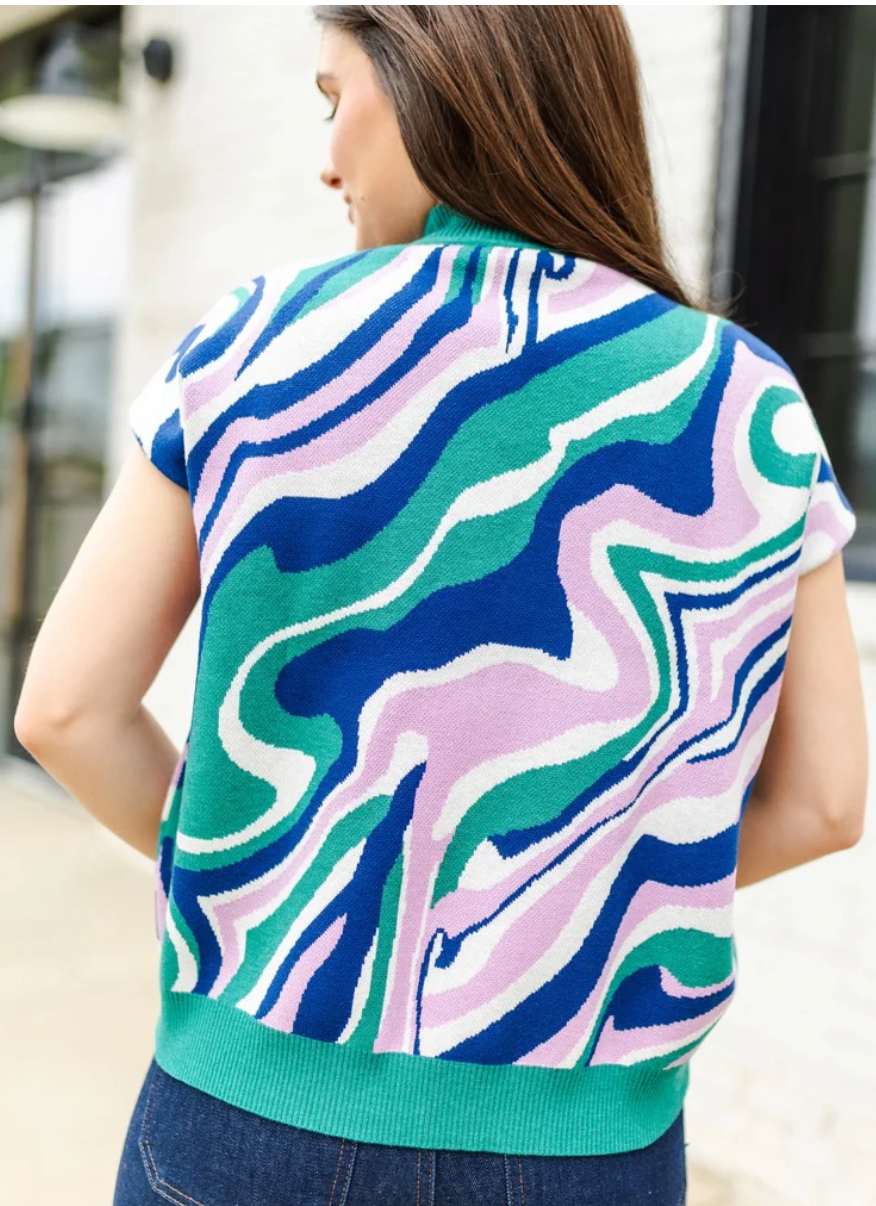 Noelle Sweater In Magic Marble Green