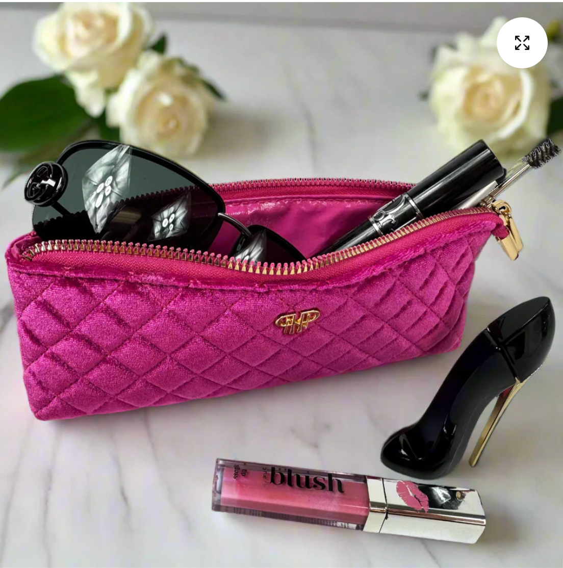 Sleek Stash Go-To-Case In Fuchsia Velvet