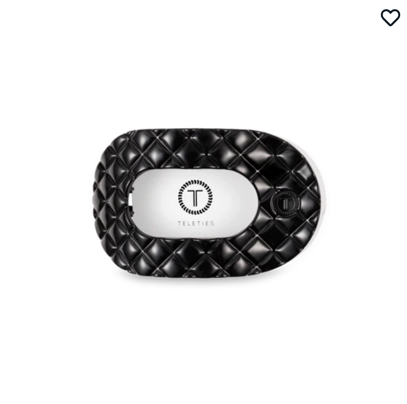 Jet Black Quilted Small Flat Round Clip