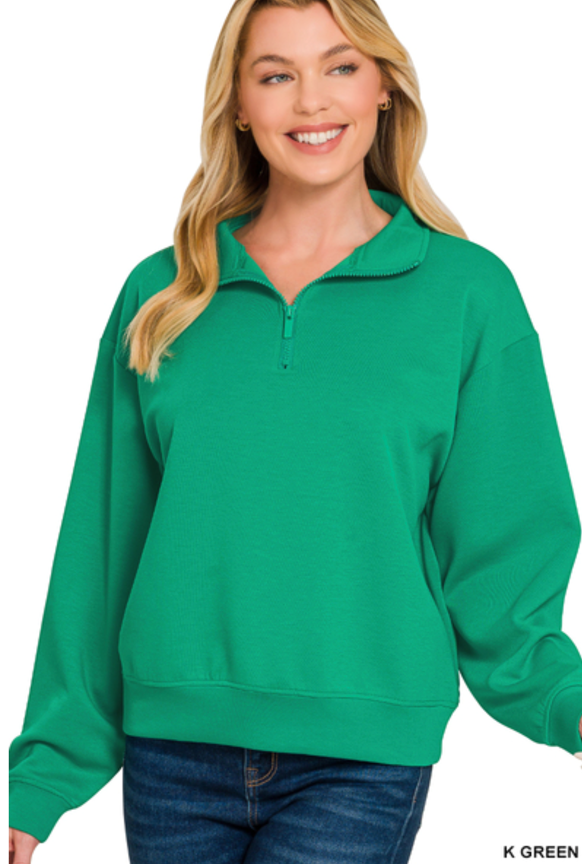 The Cloud Nine Half Zip In Kelley Green
