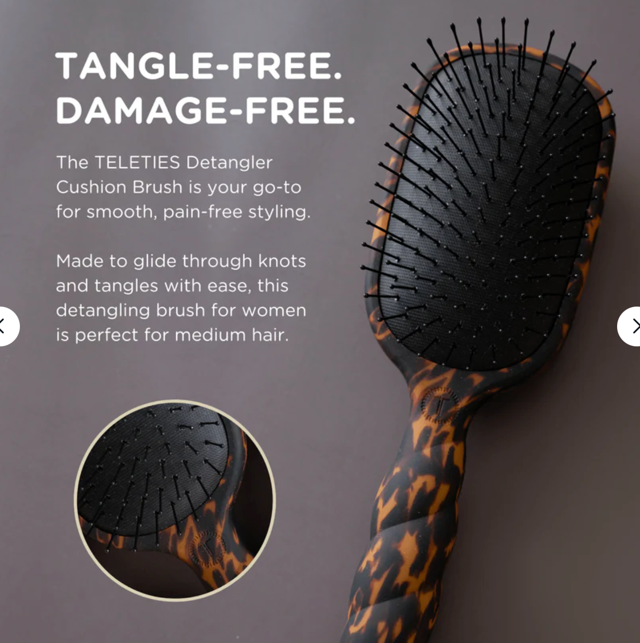 Detangler Hair Brush For Medium Hair In Tortoise