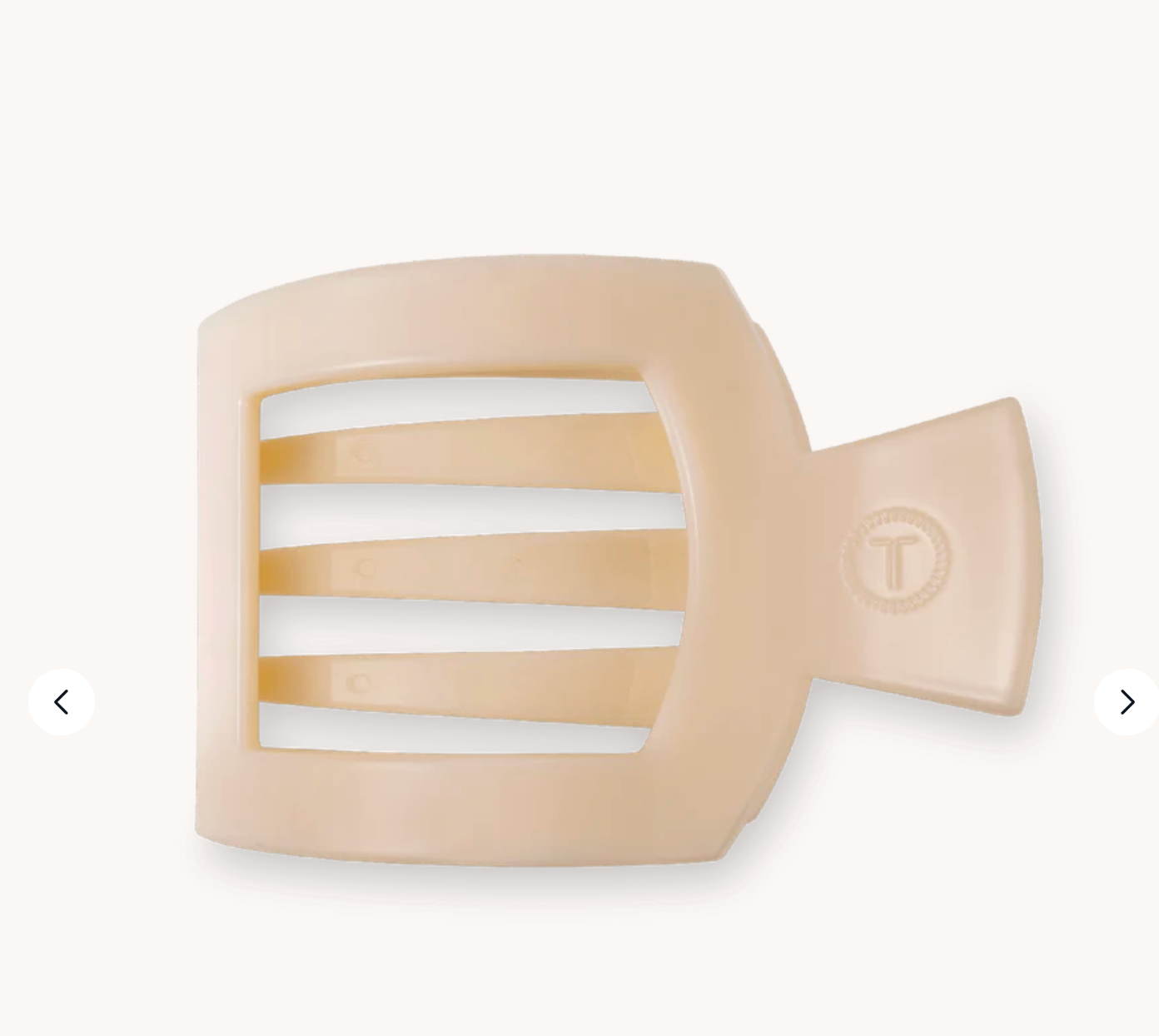 Almond Beige Large Flat Square Clip