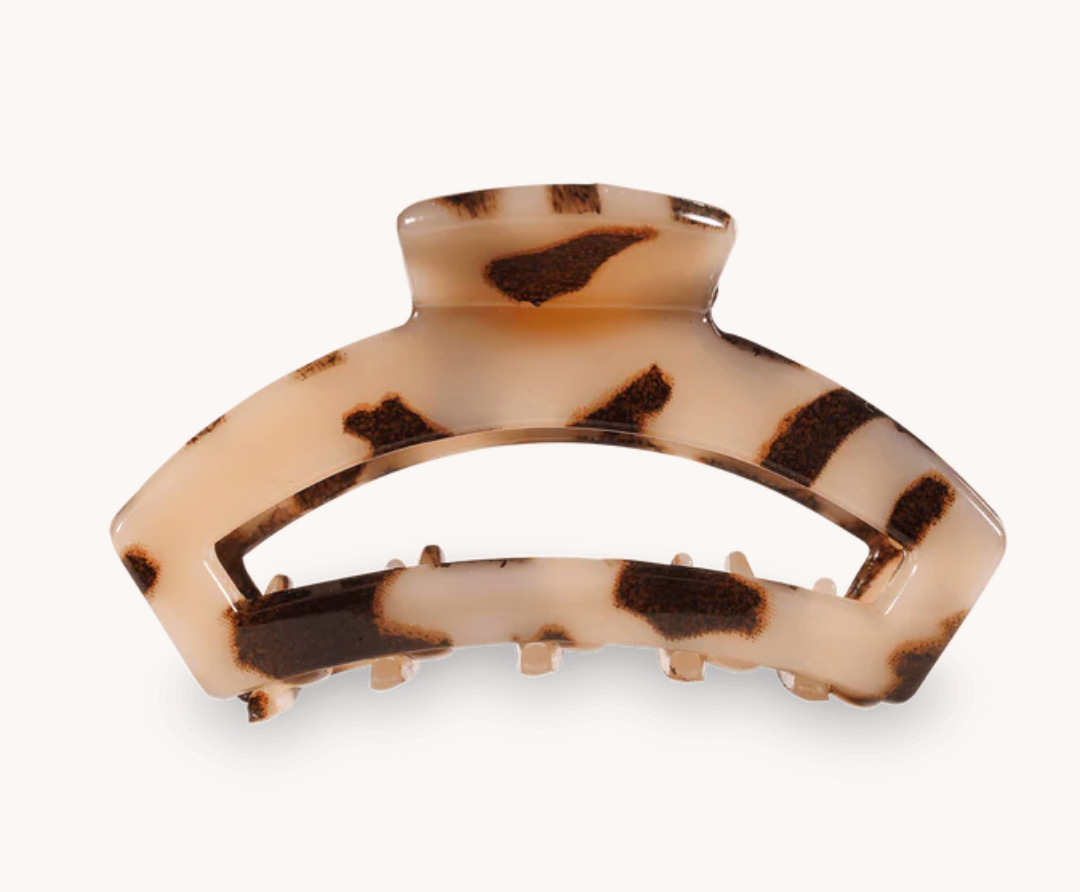 Open Blonde Tortoise Tiny Hair Clip