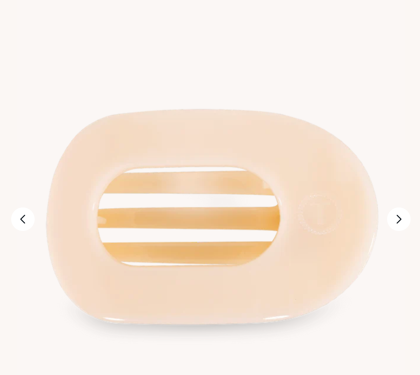 Almond Beige Medium Flat Round Clip