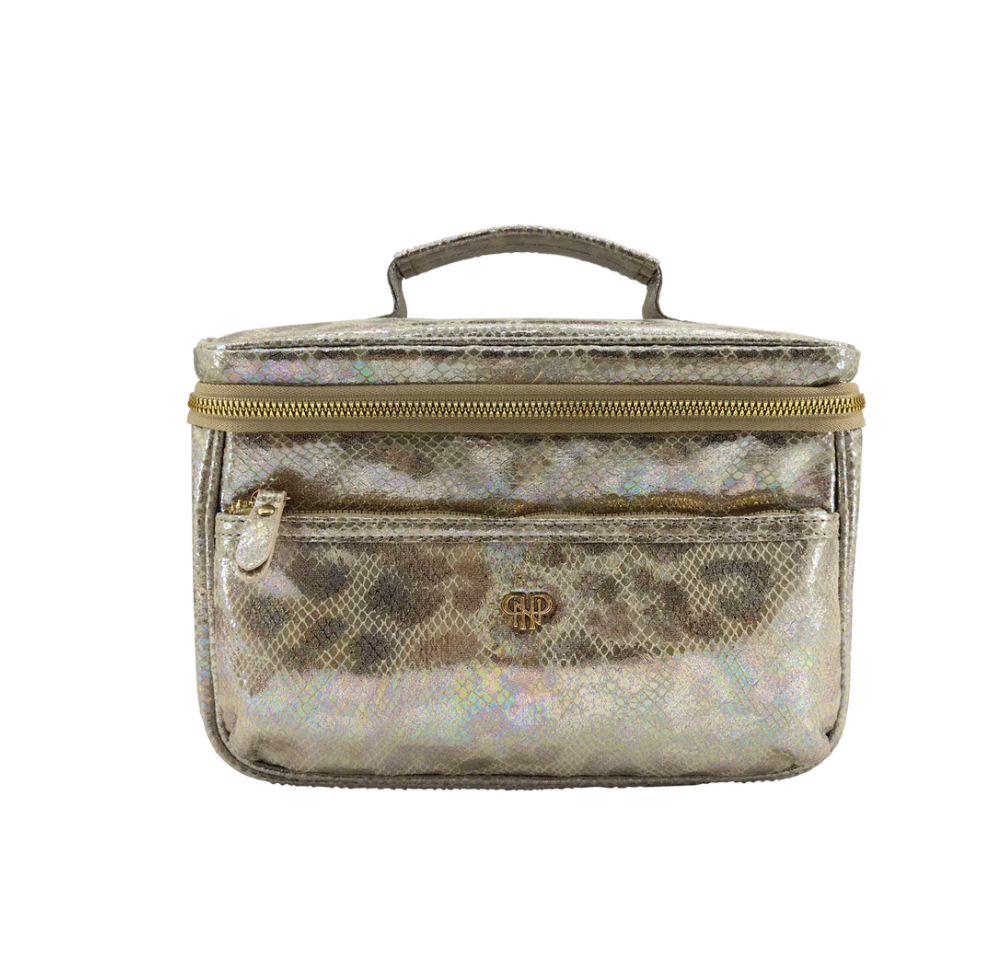 Classic Train Case In Glimmer Leopard