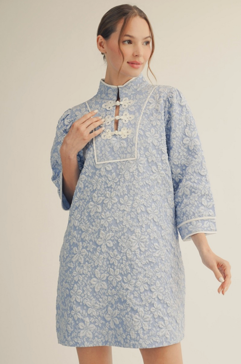 Lotus Bloom Dress In Light Blue