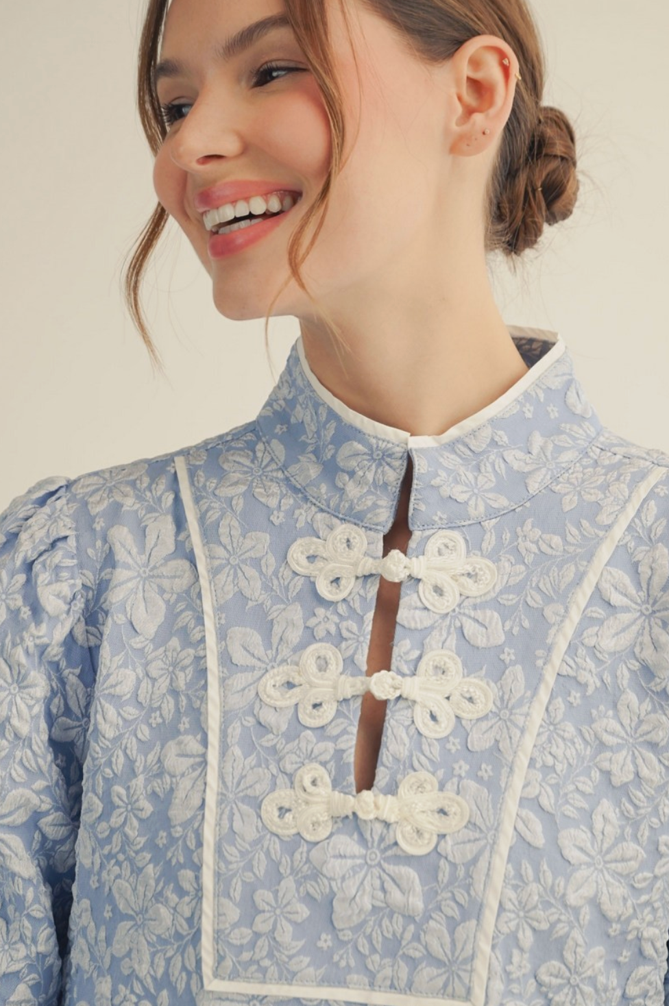 Lotus Bloom Dress In Light Blue